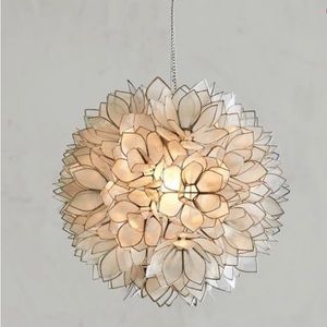 NEW Pottery Barn Capiz 15" Diameter Flower Light Pendant